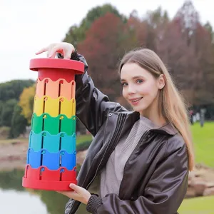 Sgabello pieghevole telescopico da esterno, sedia arcobaleno leggera per campeggio.
