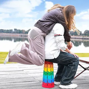 Sgabello pieghevole telescopico da esterno portatile colorato leggero campeggio pesca