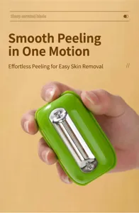 Portable mini finger fruit peeler with stainless steel serrated blade for easy kitchen use