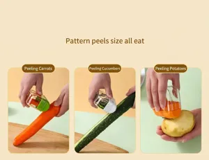 Portable vegetable peeler with storage box, stainless steel blade for potato and carrot.