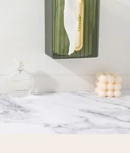 Wandmontierter, halbtransparenter Papiertaschentuchspender in luxuriösem Grün für Badezimmer