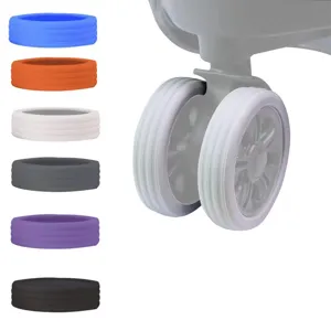 Housses de roue de valise en silicone, protections de roulettes anti-usure et silencieuses.