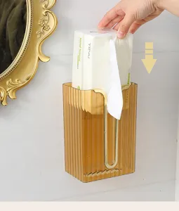 Wandmontierter bernsteinfarbener Kosmetiktuchhalter Acryl Papierspender fuer das Badezimmer