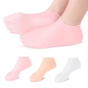 Chaussettes hydratantes en silicone pour les pieds, talon anti-crevasse, chaussettes en gel.