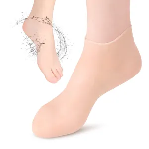 Chaussettes hydratantes en silicone pour talons secs et fendillés soin des pieds gel.