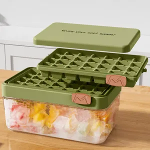 Ensemble de moules a glaçons multicouches avec boite bac a glaçons plastique menager
