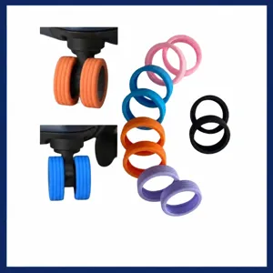 Housses de Roues de Bagage en Silicone Protections de Roulettes de Valise Antichoc Réduction du Bruit Accessoires