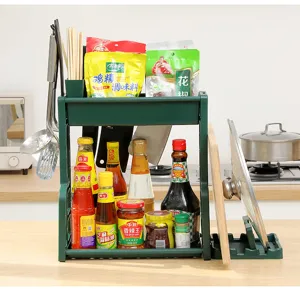 Multifunctioneel keuken kruidenrek aanrecht organizer met eetstokjes en mes houder set.