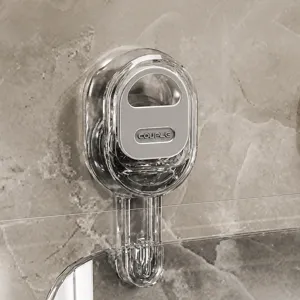 Scaffale portaoggetti a ventosa trasparente da parete senza foratura per bagno organizzatore