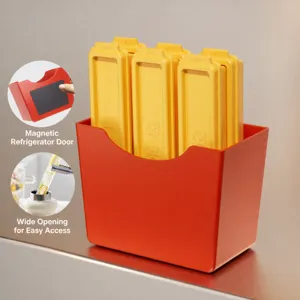 Frites ijsblokjesvorm met 6 ijsstokjes, magnetische opbergdoos voor smalle flessen en bekers