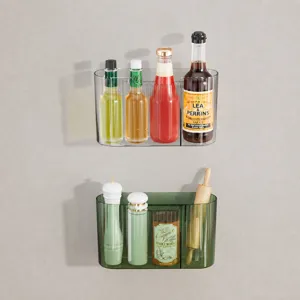 Wandmontierter Aufbewahrungsbox Küchen Bad Organizer multifunktionaler transparenter Behälter