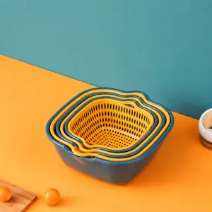 Ensemble de 6 passoires et paniers d'égouttement en plastique pour le lavage fruits et légumes