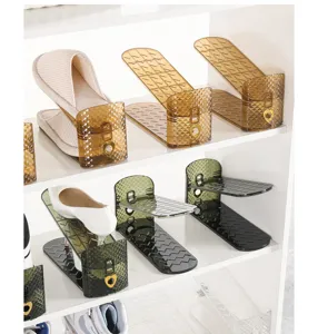 Organisateur de chaussures double réglable, support de rangement gain de place pour armoire