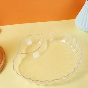 Plat a ravioles en plastique transparent coquillage assiette plateau a collations avec sauce