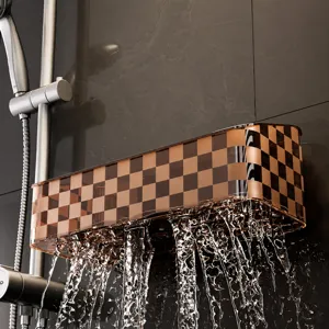 Bathroom suction cup storage shelf wall mounted organizer basket for shower room