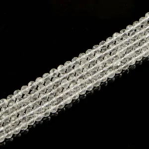 Natürliche facettierte klare Bergkristallperlen für die DIY-Schmuckherstellung