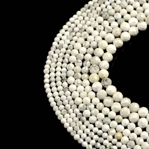Hochwertige facettierte Howlith-Perlen in verschiedenen Größen für DIY-Schmuck