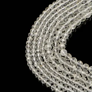 Natürliche facettierte weiße Kristallperlen für DIY-Schmuckherstellung 6mm 8mm Set