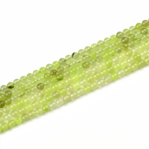 Natürliche lichtgrüne Prehnit Rundperlen für die DIY Schmuckherstellung und Handwerk