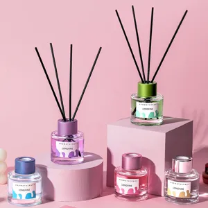 Aromatherapy Reed Diffuser Glass Bottle Long Lasting Home Fragrance Air Freshener Bedroom Living Room Office Decor