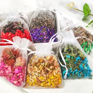 Natural Dried Flower Sachet Air Freshener Plant Particles Aroma Bag Wardrobe Car Drawer Deodorant Fragrance Sachet Gift