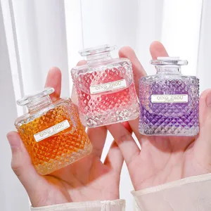 Home Aromatherapy Reed Diffuser Set Square Glass Bottle Air Freshener Fragrance Oil Living Room Bedroom Decor