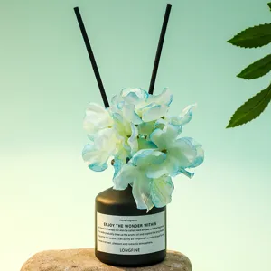 Nordic Reed Diffuser Home Indoor Fragrance Essential Oil Bottle With Artificial Flower And Rattan Sticks Air Freshener