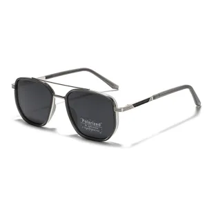 Occhiali da sole polarizzati quadrati con montura TR90 e protezione UV400 per uomo donna