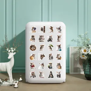Cute mouse stickers set, waterproof animal decals for DIY decorating diaries and laptops.