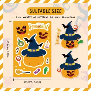 Halloween cartoon face changing puzzle stickers DIY waterproof children toy sticker sheets