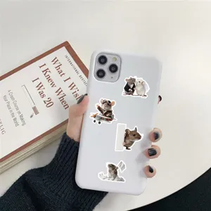 White smartphone case featuring cute cartoon mouse stickers design protective back cover nice