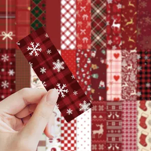 Christmas sealing stickers red plaid snowflake stickers holiday gift box DIY diary decoration items