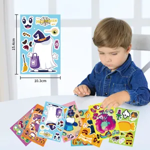 Halloween cartoon puzzle face changing stickers DIY waterproof children educational toys