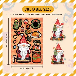Christmas gnome DIY sticker sheet waterproof festive decoration holiday crafts 15.4x10.3cm