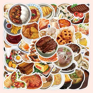 Realistic Food Cartoon Stickers Waterproof PVC Food Decals For Phone Case Luggage Laptop Scrapbook DIY Decoration