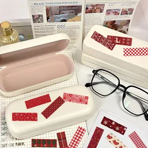 Christmas sealing stickers and washi tape set, red holiday gift box decorative labels for DIY.
