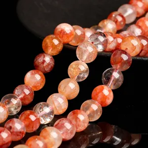 Natural red hematoid quartz round loose beads for handmade jewelry accessories