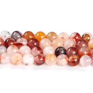 Natural red flower quartz loose beads for DIY jewelry making necklaces bracelets