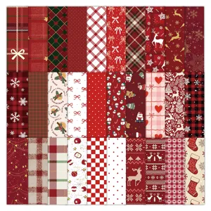 Christmas pattern craft paper set featuring festive designs like reindeer and snowflakes.