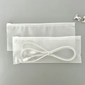 Mat frosted rits opbergtassen, verdikte waterdichte plastic verpakkingstassen voor thuis.