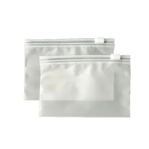 Thickened frosted slider zipper bags for home travel storage, portable packaging dustproof.