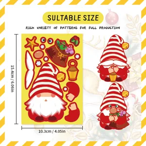 Christmas DIY gnome face changing sticker set children handmade puzzle waterproof sticker