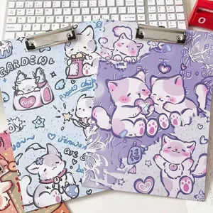 Portapapeles A4 con diseño de gato lindo, tablero de escritura para estudiantes, carpeta