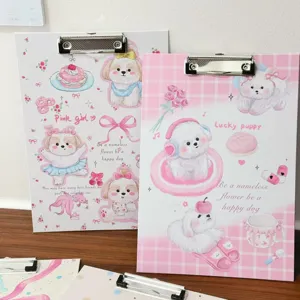 Niedlicher rosa A4 Klemmbrett Papier Aktenordner für Büro Schreibunterlage Details und Schule.