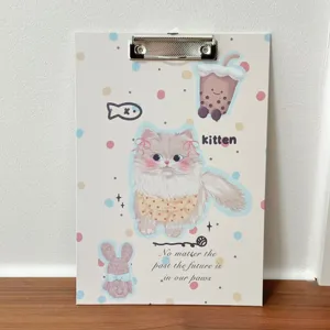 Süßes A4 Papier-Klemmbrett mit Katzen-Design, koreanischer Schreibunterlage für Büro.