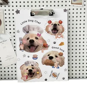 A4 Mignon Dessin Animé Animal Chef Planche à Pince Papier Dossier Bloc-Notes Avec Solide Pince Métal Pour Bureau École Étudiants