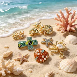 Set di anelli stile spiaggia estiva conchiglia stella marina perla per donne alla moda