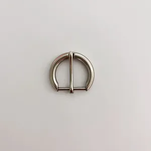 Women Fashion Zinc Alloy Belt Buckle Round Pin Buckle Minimalist Metal Hardware Smooth Silver Belt Buckle Accessory