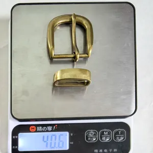28mm antique zinc alloy metal belt buckle and loop hardware set, detail weight view.