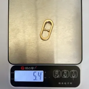 Gold metal oval buckle replacement slider belt strap hardware accessory lightweight 5.4g